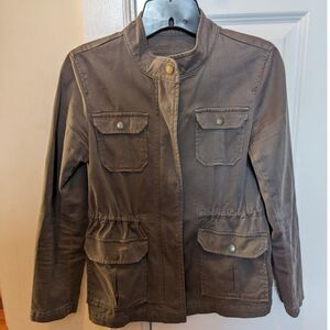 Utility Jacket Petite XS | Neutral Taupe/Gray | Field Military Cargo Cotton